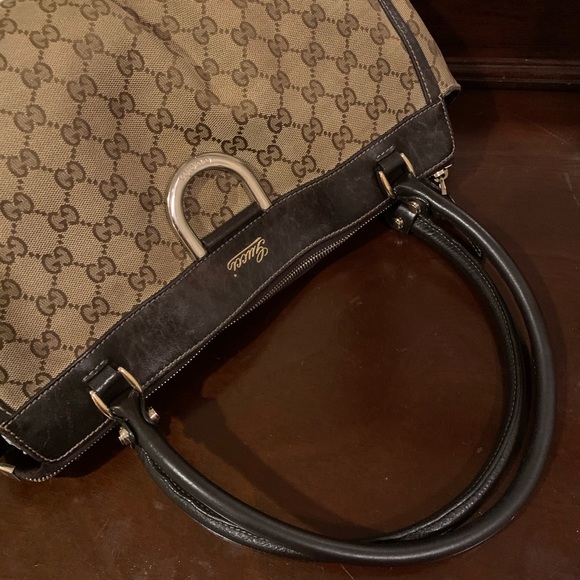 Gucci Brown GG Monogram D Ring Bag - Picture 6 of 12